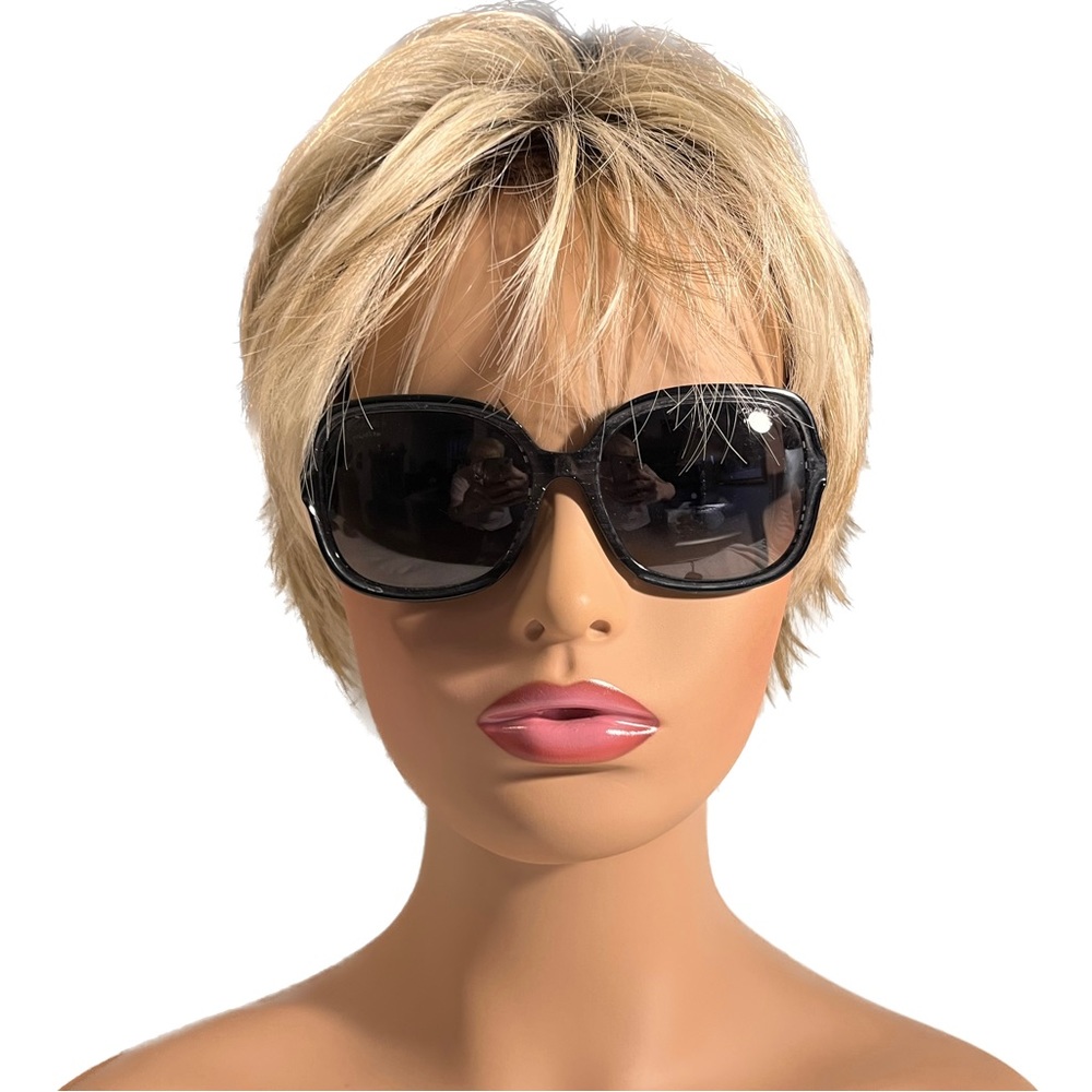 - Classic CHANEL polarized black striped glitter sunglasses